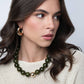 Marjorie Fall Beaded Necklace: Dark Green