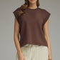 Cap Sleeve Knit Top Brown