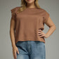 Cap Sleeve Knit Top Brown