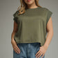 Cap Sleeve Knit Top Olive