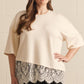 Lace Trim Knit Top