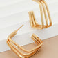 18K Gold Plated Waterproof Stainless Steel Hoop Earrings - 7101: S0OX3T7101