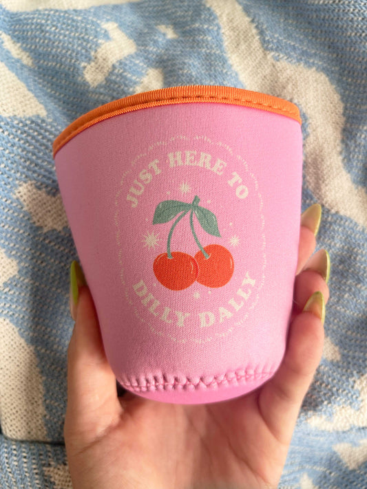 Dilly Dally Cherries Coffee Sleeve: Venti/ 22 oz Beverage