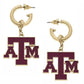 Texas A&M Hoop Earrings