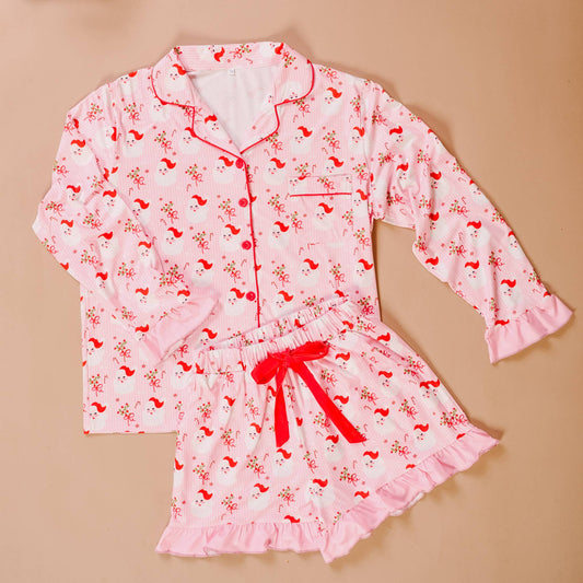 Pajama Shorts Set-Jolly Santa
