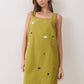 CD07446-Mirror Embellished A-Line Mini Dress: OLIVE / S