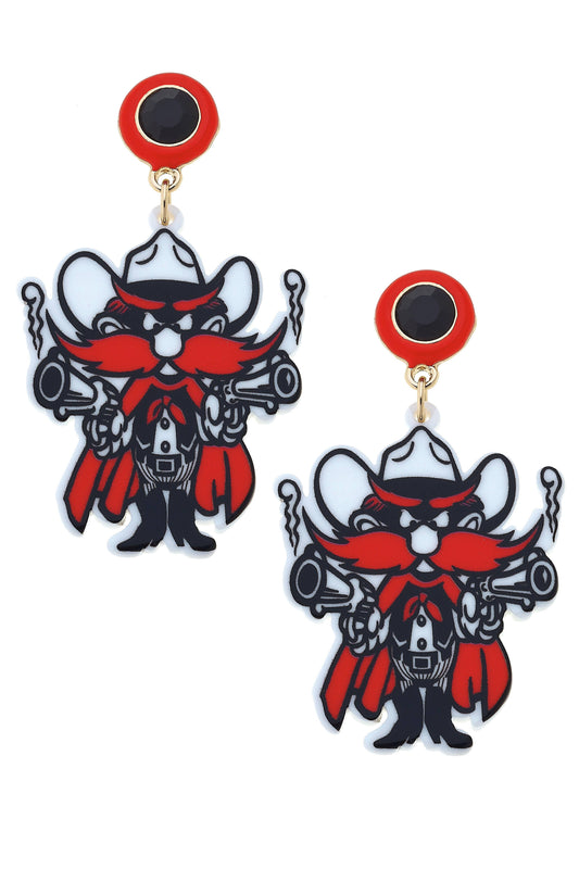 Texas Tech Raider Mascot Earrings