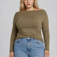 Boat Neck Knit Top (Plus)
