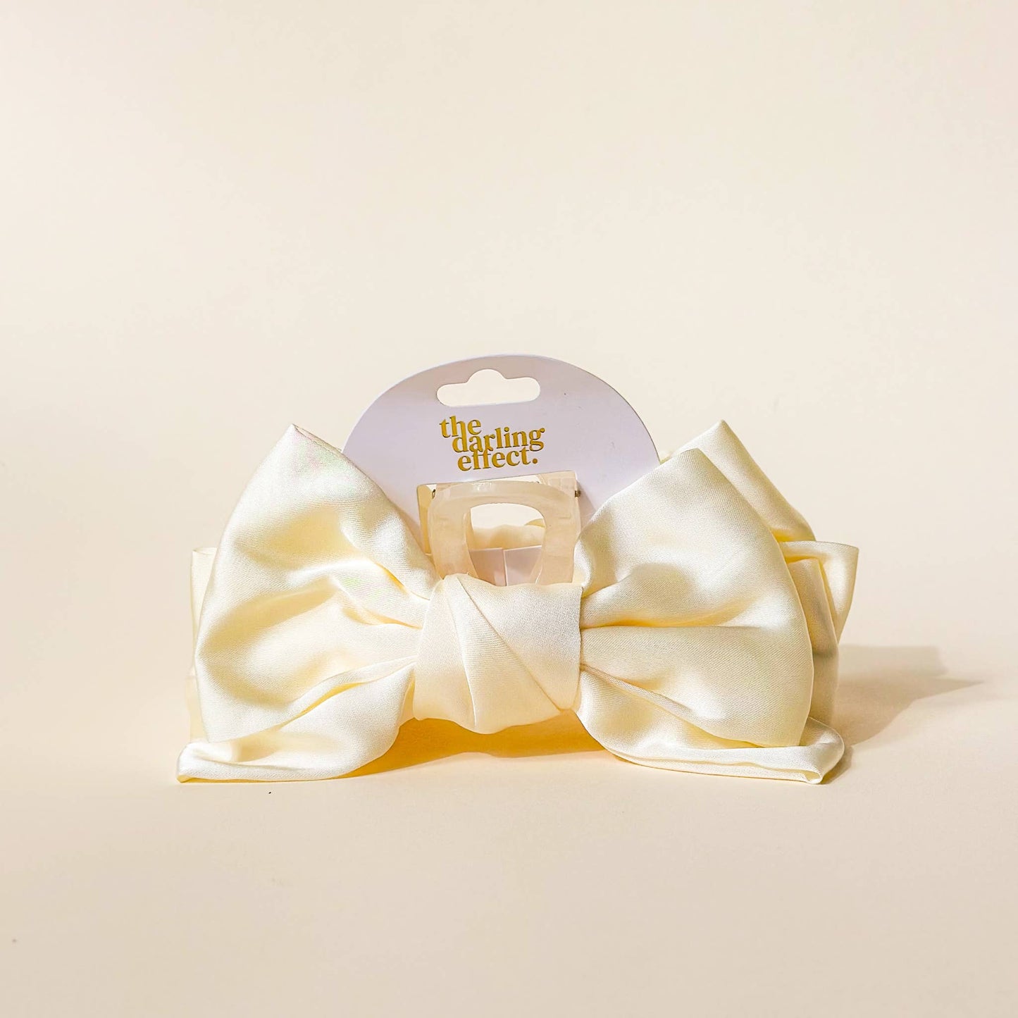 Cream Bow Claw Clip