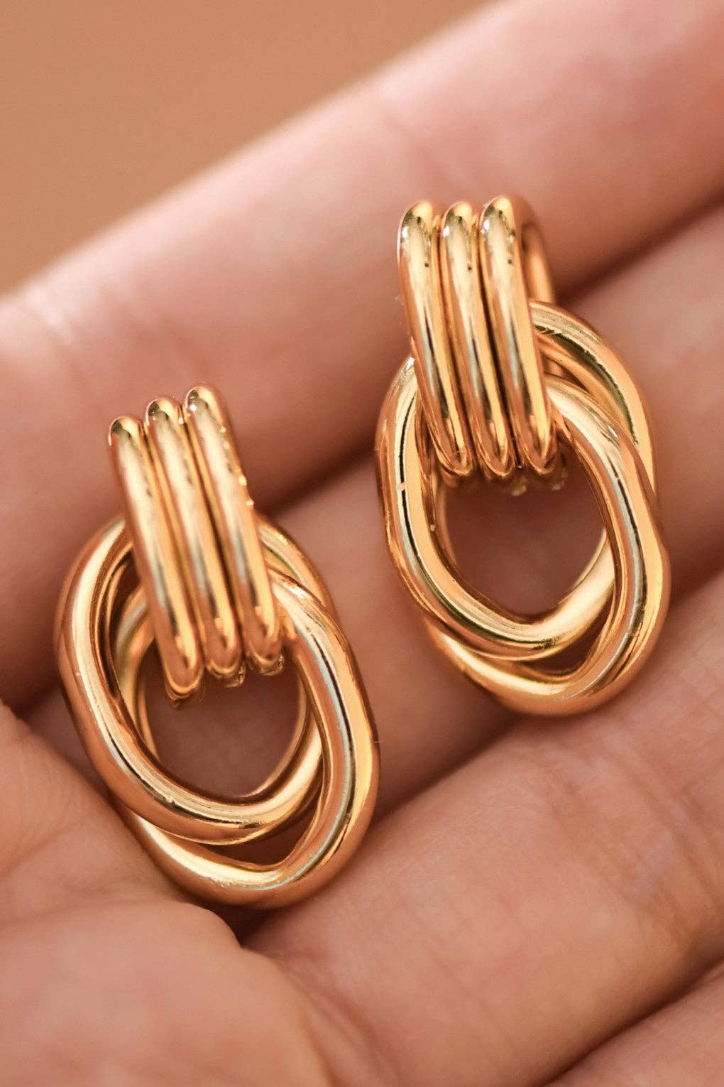 18K Gold Plated Waterproof Stainless Steel Stud Earrings - 7785: S0OX3T7785