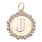 Rhinestone Letter Disc Charm in Shiny Gold: L