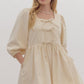 Cream Long Sleeve Dress