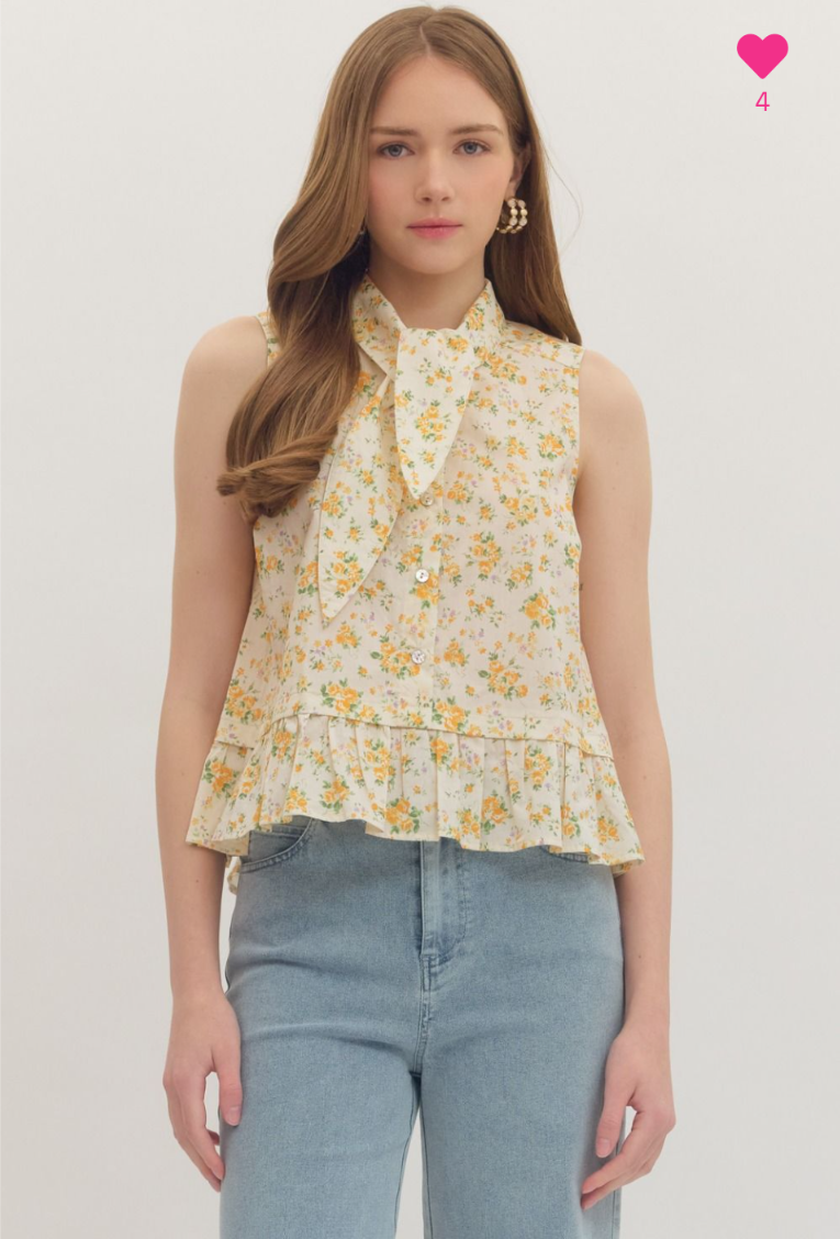 Yellow Floral Top