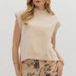 Mock Neck Sweater Top Cream