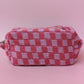 Checkered Makeup Pouch