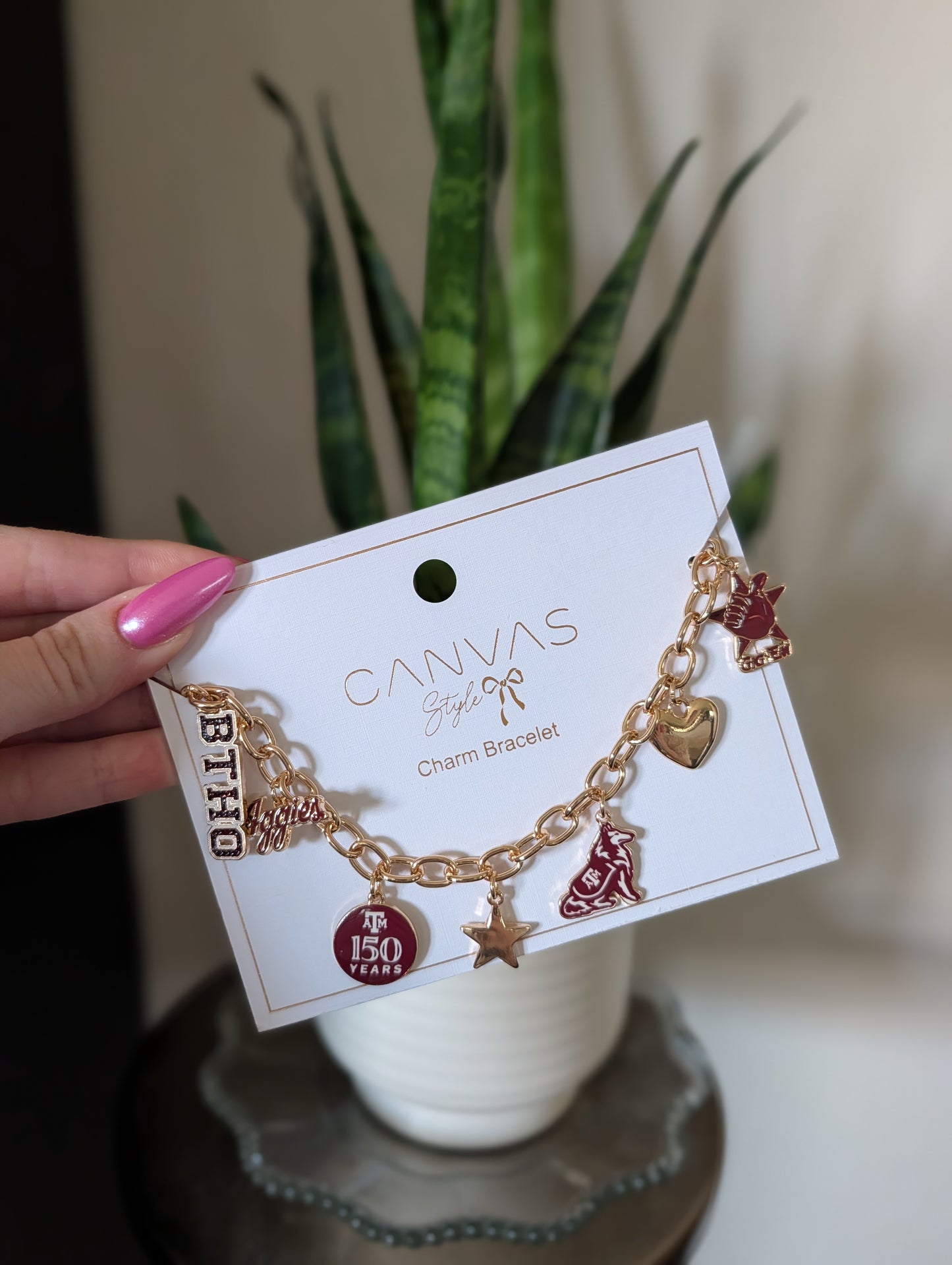 Texas A&M Aggies 150th Anniversary Enamel Charm Bracelet