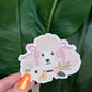 Poodle Floral Sticker