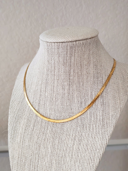 Gold Herringbone Necklace