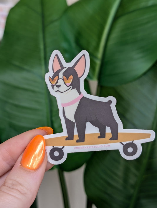 Dog on a Skateboard Sticker
