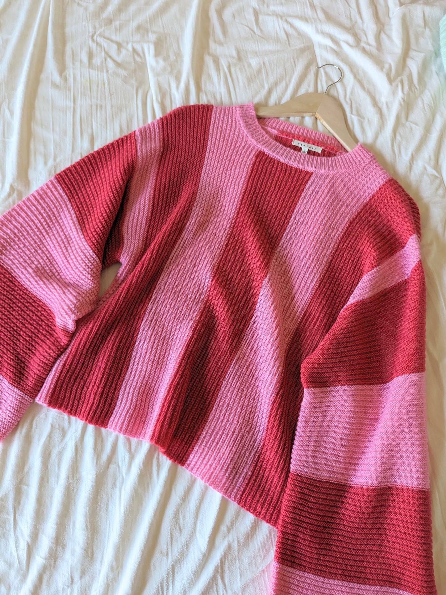Pink and Red Sweater Top