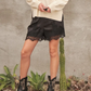 Satin Lace Shorts - Black
