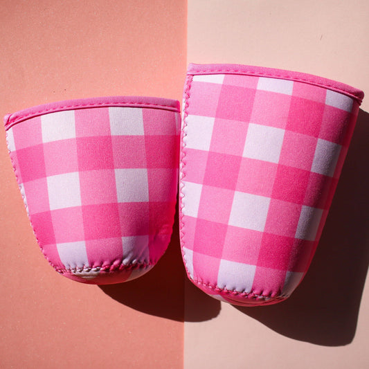 Coffee Sleeve - Pink Gingham