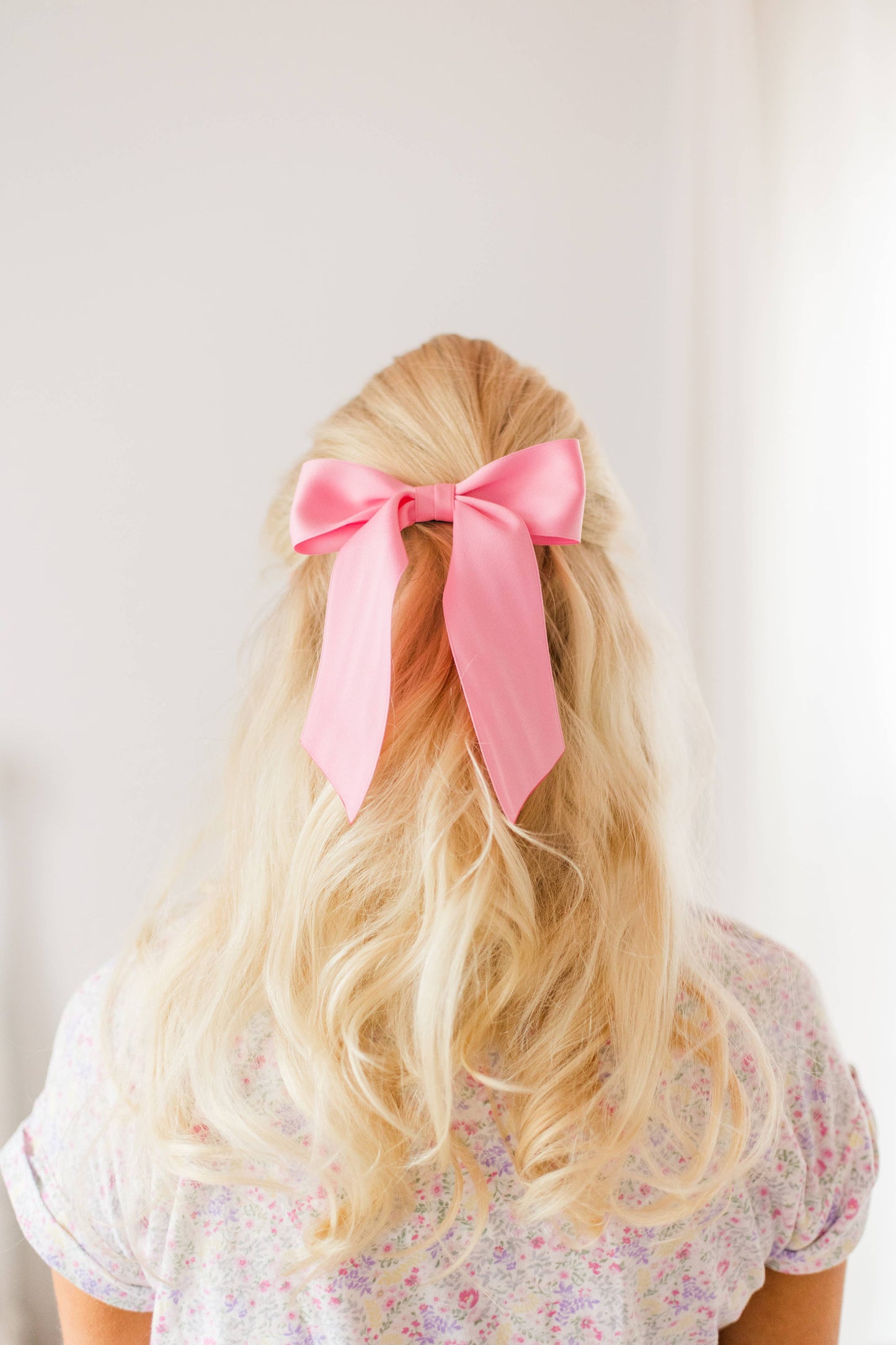 Bailee Matte Satin Bow Barrette: Plaza Pink