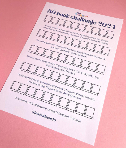 2024 50 Book Challenge Poster: A4