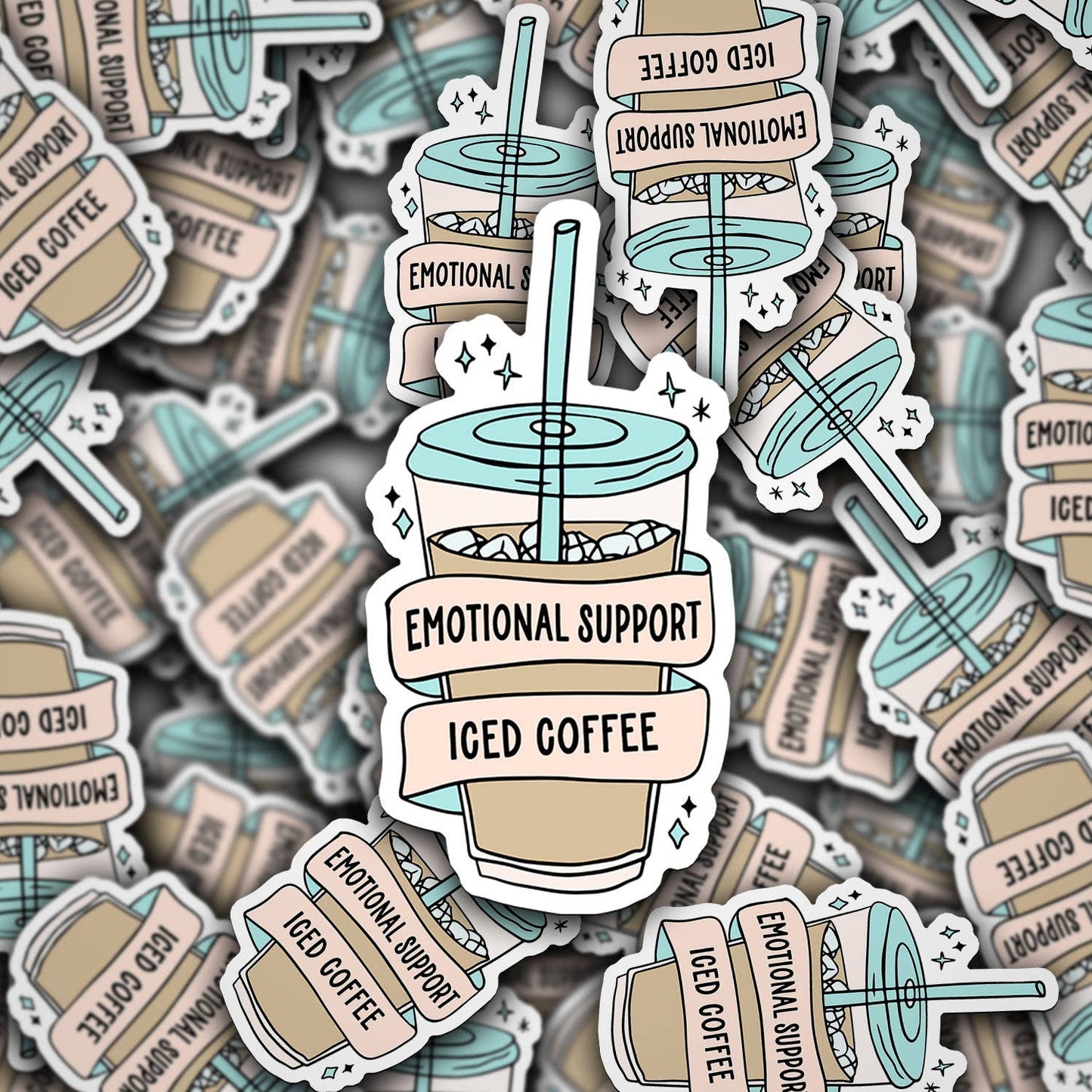 Emotional Support Iced Coffee Sticker