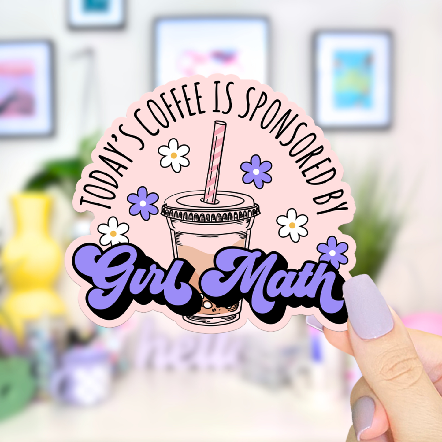 Girl Math Iced Coffee Sticker